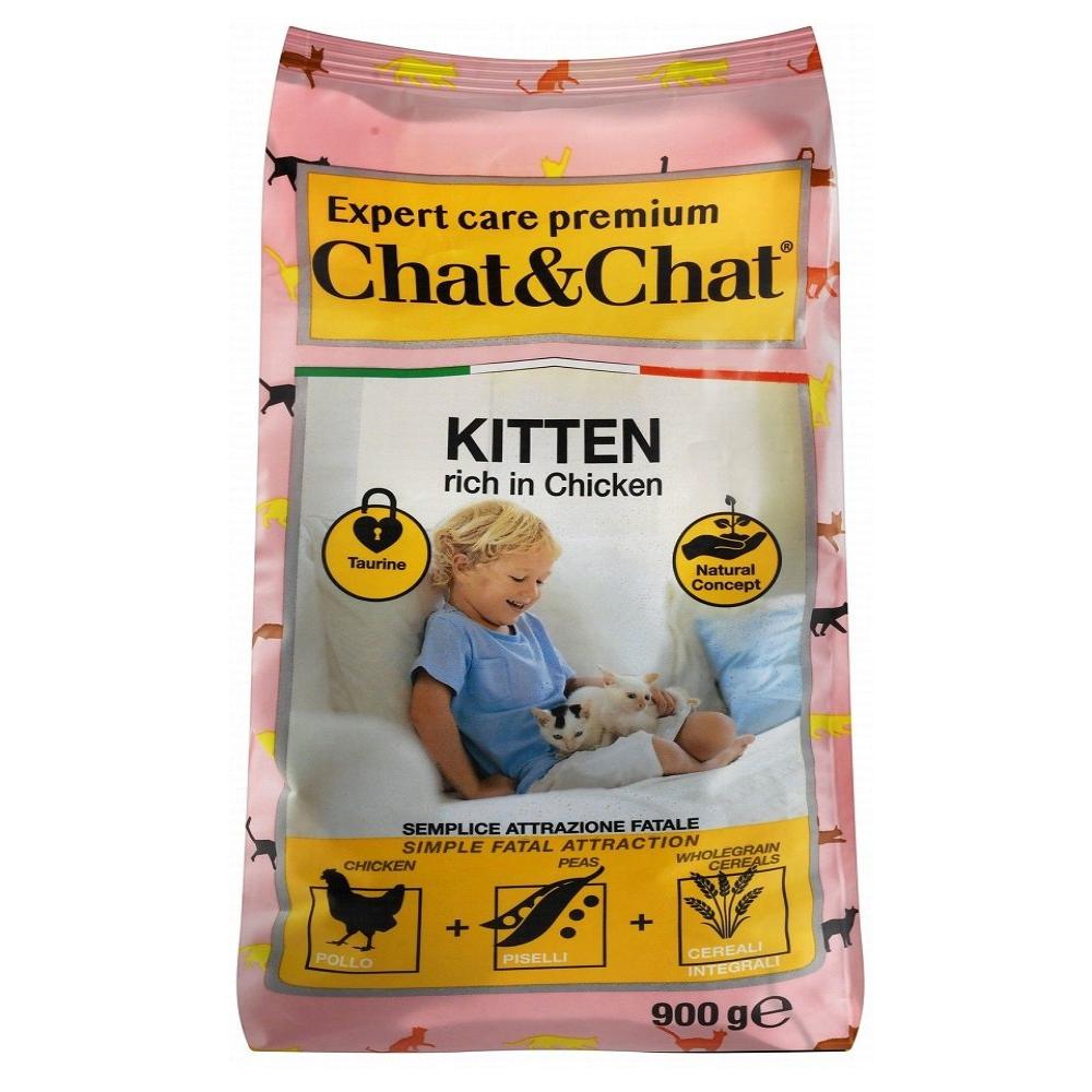 Chat&Chat Dry Food with Chicken andPeas for Kittens 900gr