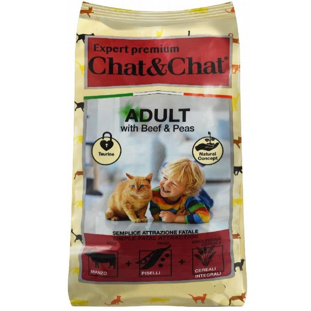 Chat & Chat Dry Food with beef andPeas for Adult 900gr